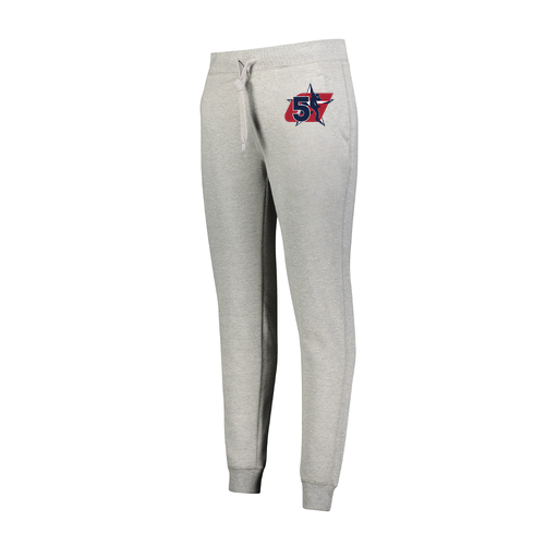 [229748.017.XS-LOGO1] Ladies 60/40 Fleece Jogger (Female Adult XS, Silver, Logo 1)