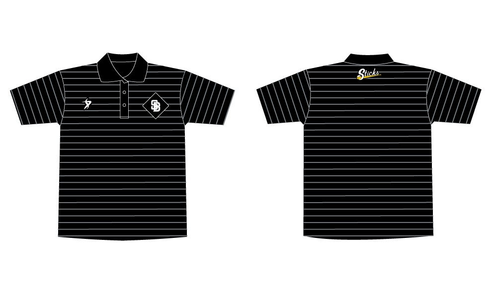Sticks Baseball - Black Polo