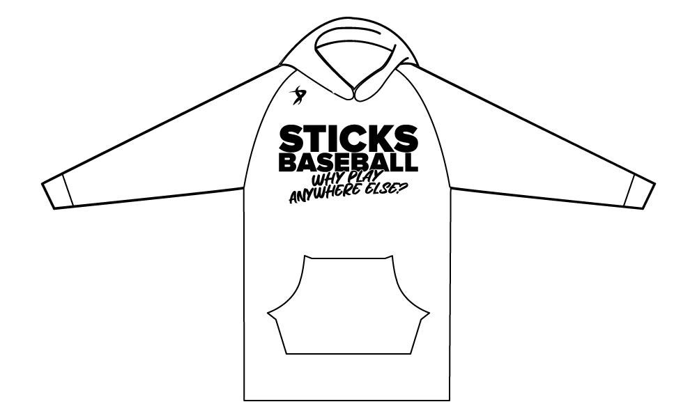 Sticks Baseball - White WPAE Marker Hoodie