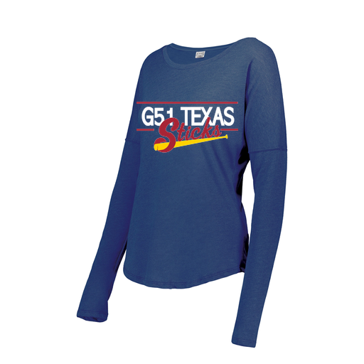 [FTLCUBRY-FAXS-LOGO2] Decker Women's Tri-Blend T-Shirt - Long Sleeve (Female Adult XS, Royal, Logo 2)