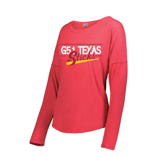 [FTLCUBRD-FAXS-LOGO2] Decker Women's Tri-Blend T-Shirt - Long Sleeve (Female Adult XS, Red, Logo 2)