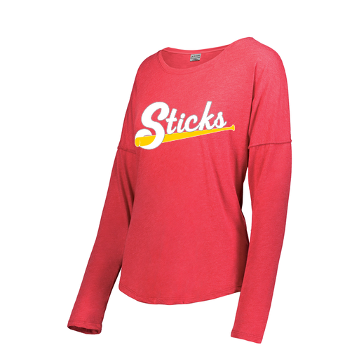 [3077.V96.XS-LOGO3] Ladies LS Ultra-blend T-Shirt (Female Adult XS, Red, Logo 3)